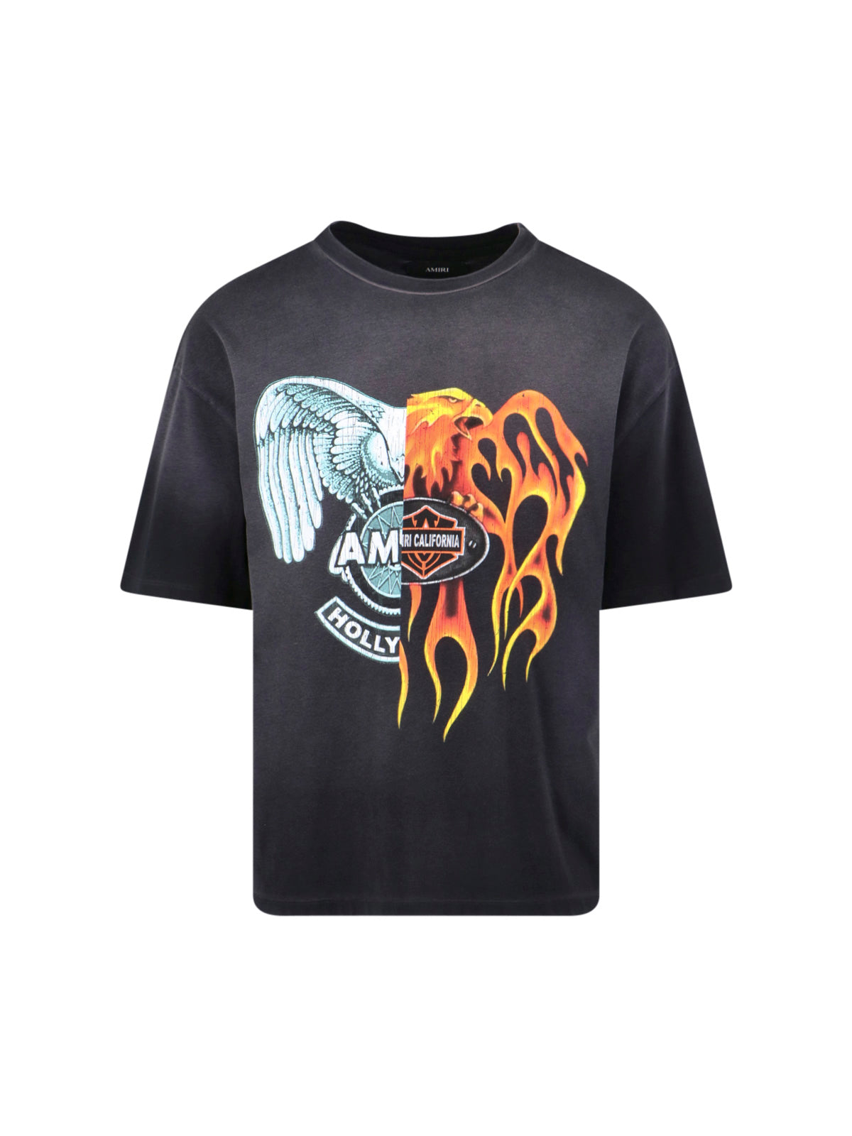 Crew Neck Graphic T-Shirt with Contrasting Print