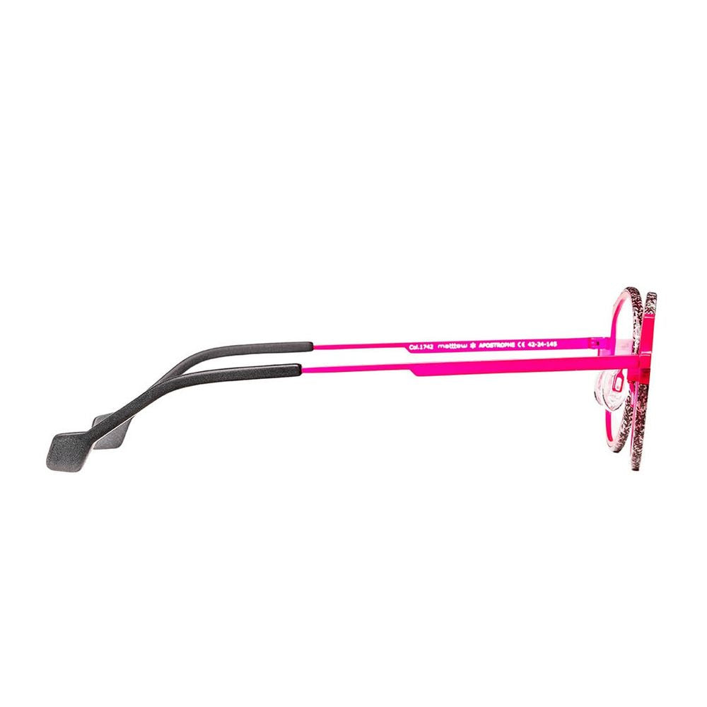 Apostrophe Neon Pink Titanium Round Eyeglasses