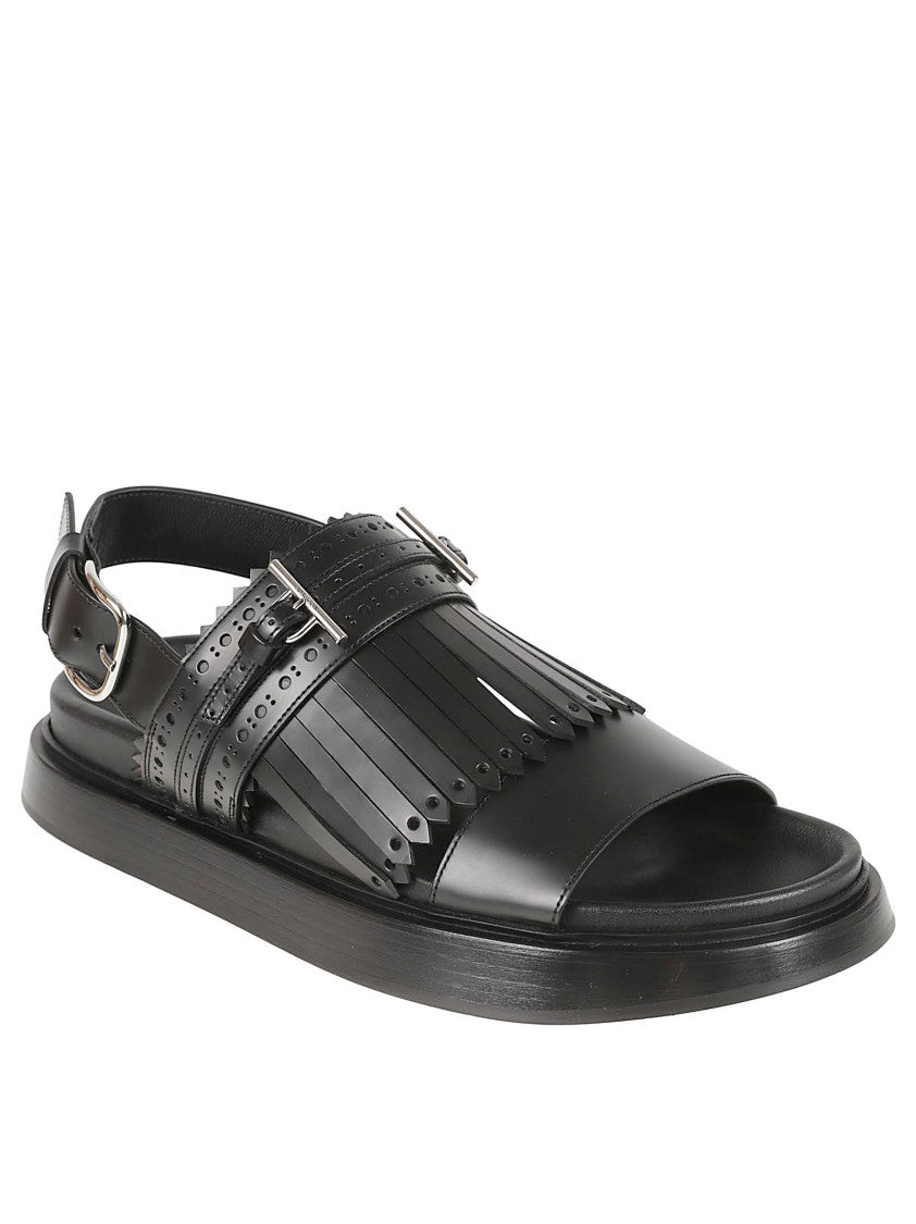 Flat Sandals With Perforated Strap