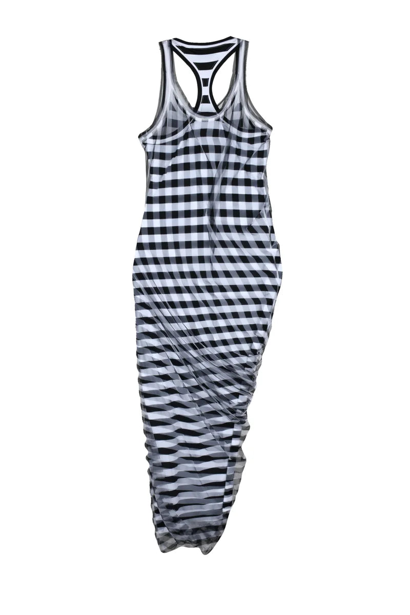 Long Dress Lycra and Tulle - Black/White