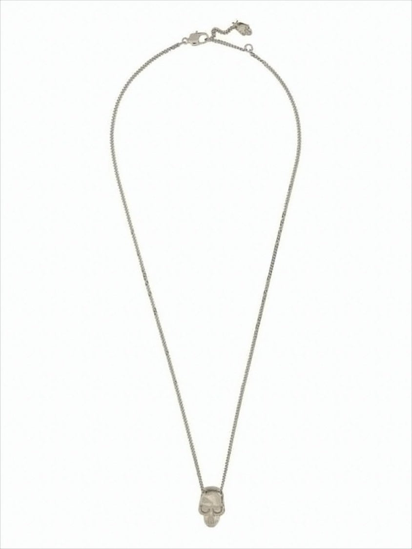 Skull Pendant Necklace in Polished Yellow Brass