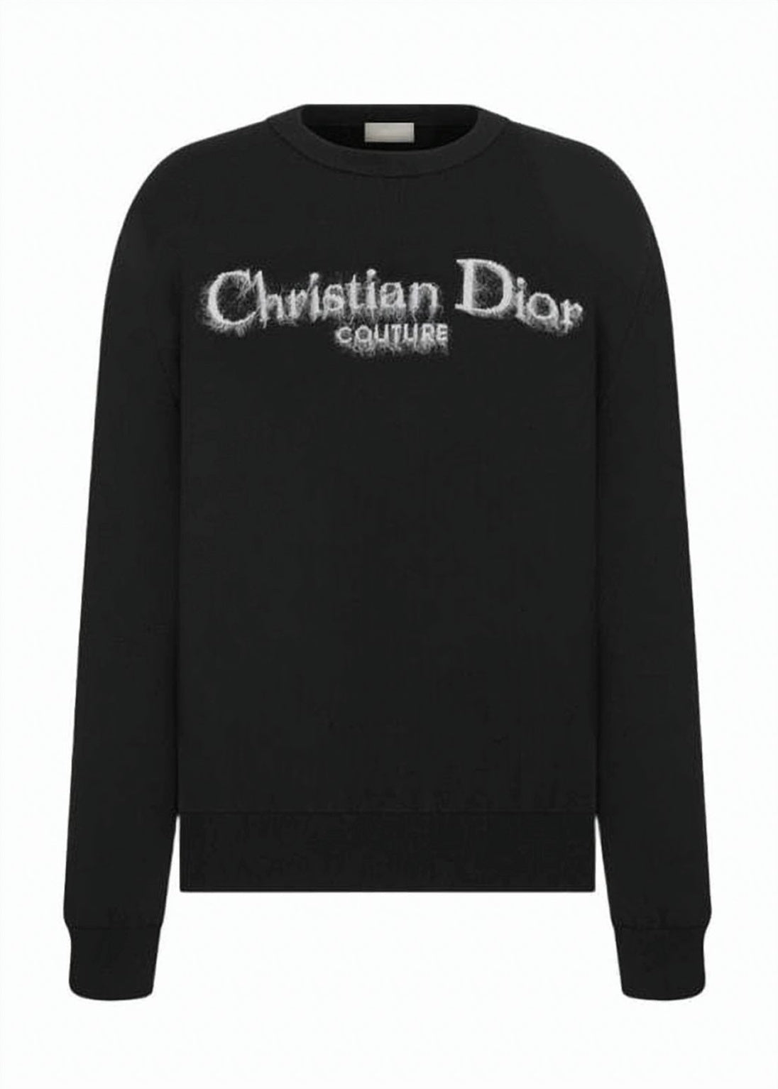 Textured Black Wool Blend Sweater