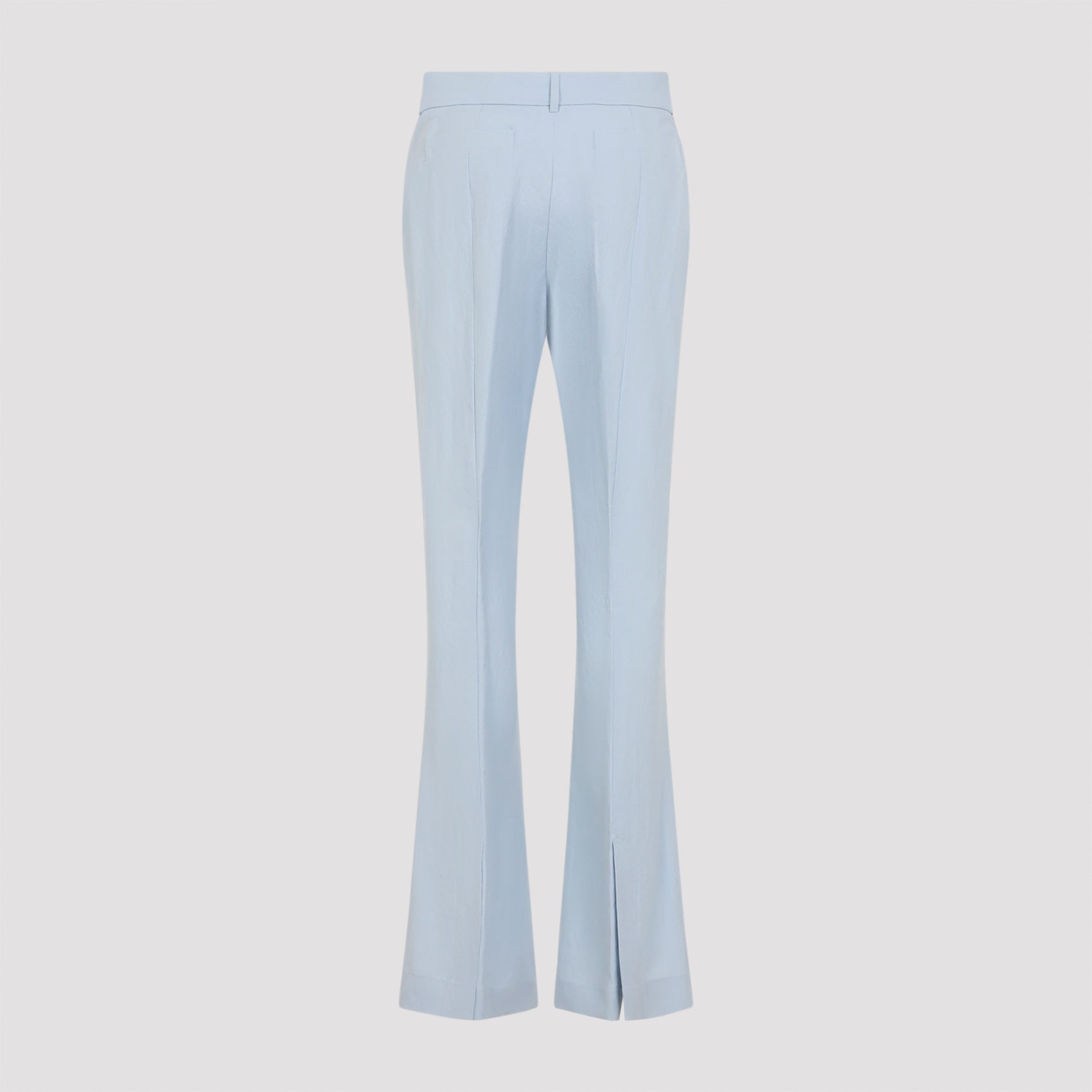 Tailored Blue Trousers with Flared Hem