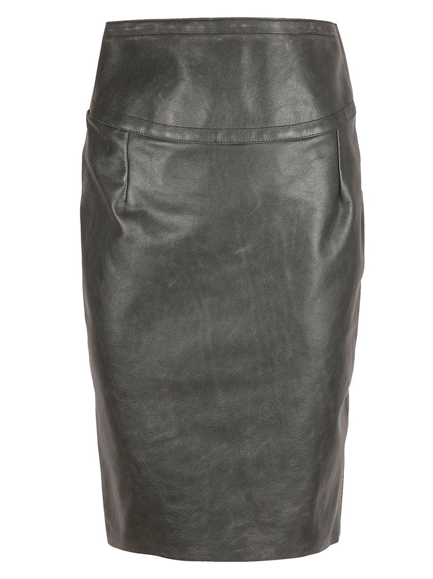 Fitted Calf Leather Skirt