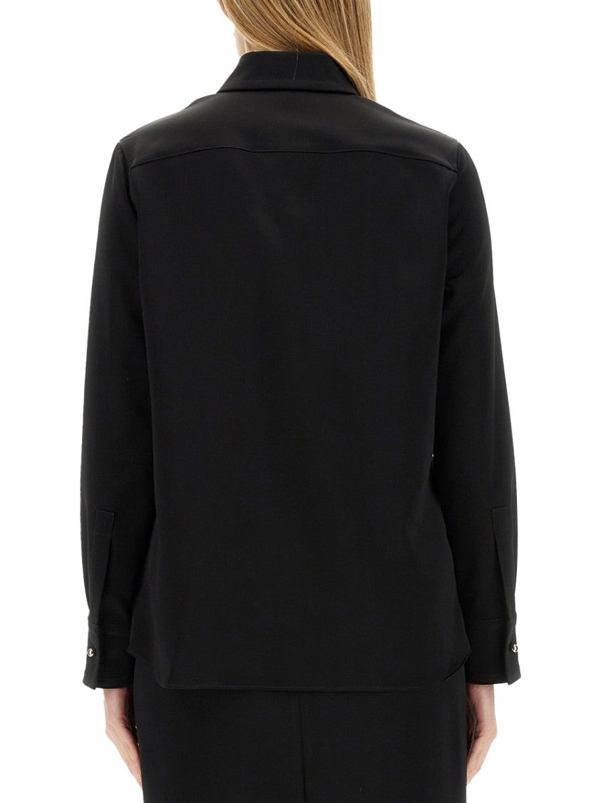 Crepe De Chine Shirt With Button-Down Front