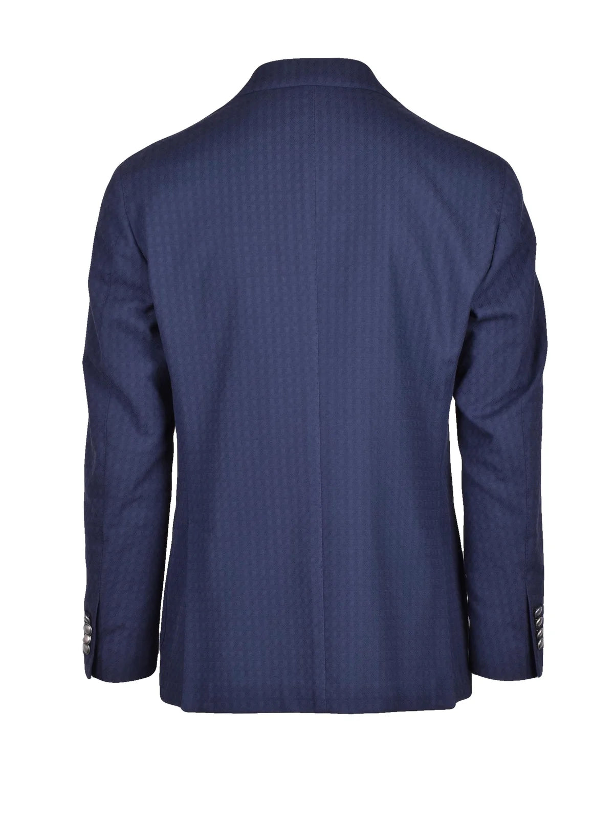 Cotton Rounded Blazer - Navy Blue