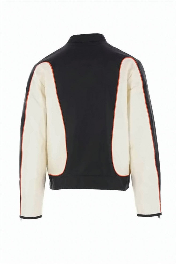 Cropped Color-Block Jacket with Zip Pockets