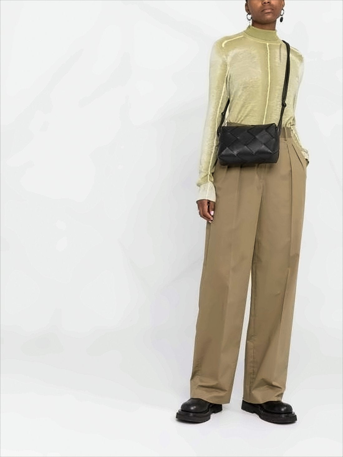Rectangular Padded Lambskin Shoulder Bag