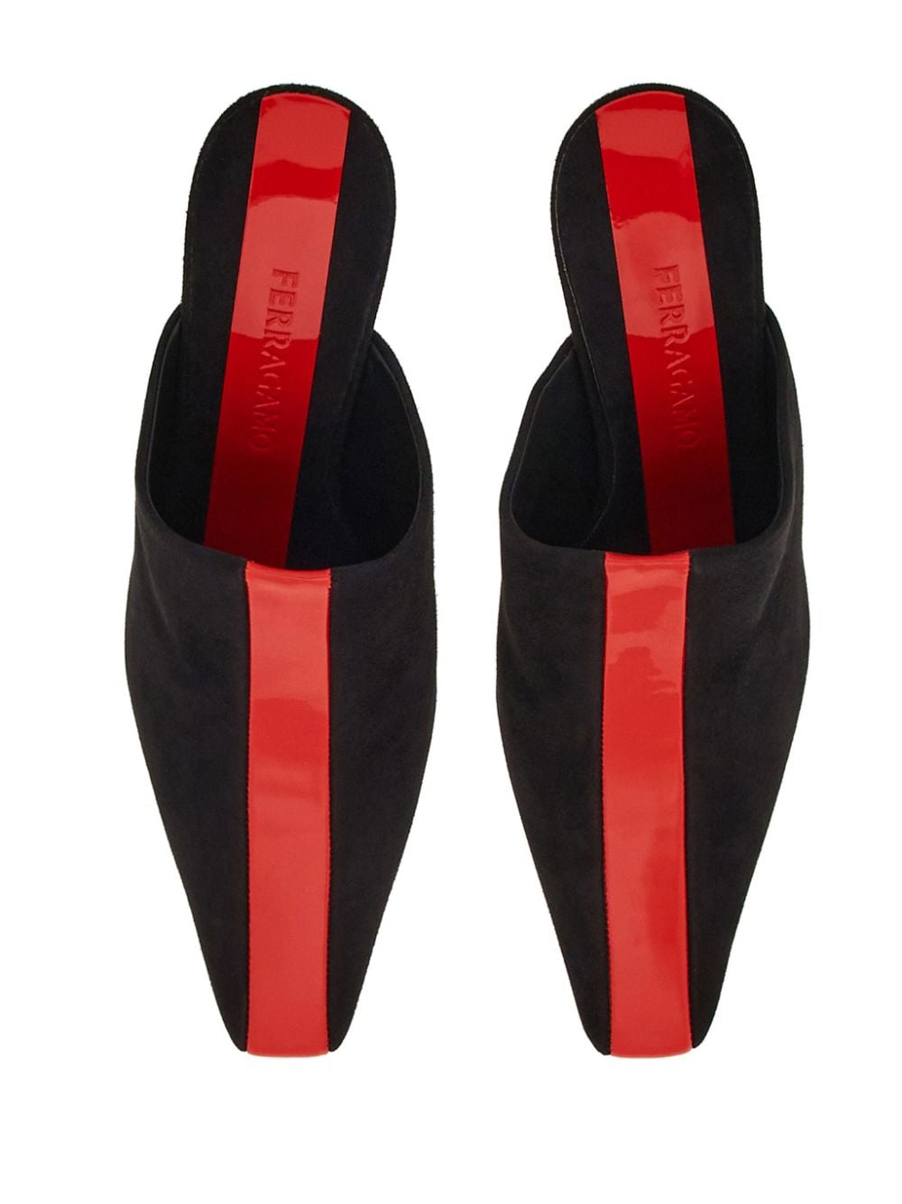 85mm Black Goat Suede Mules