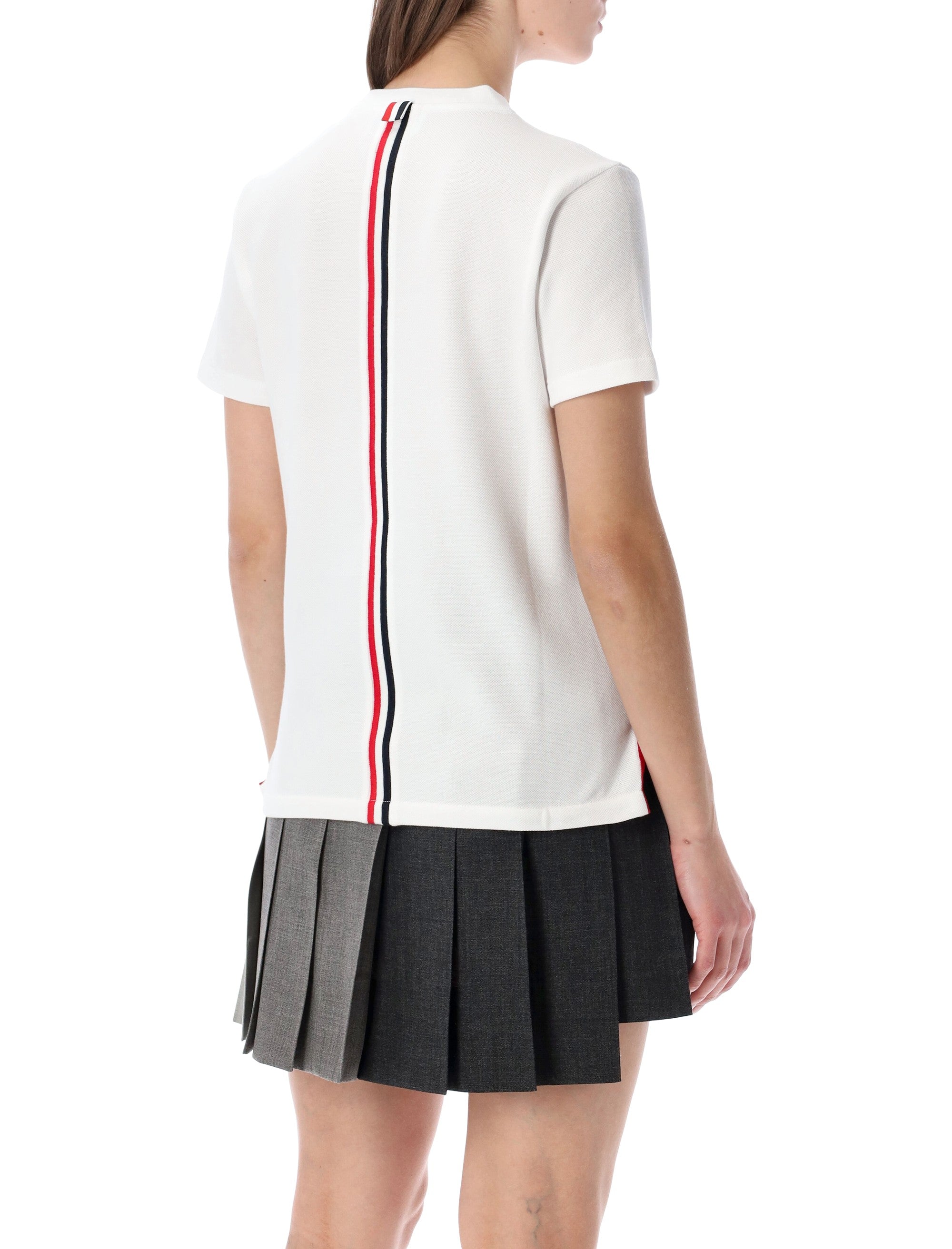 Piqué T-Shirt With Buttoned Side Vents