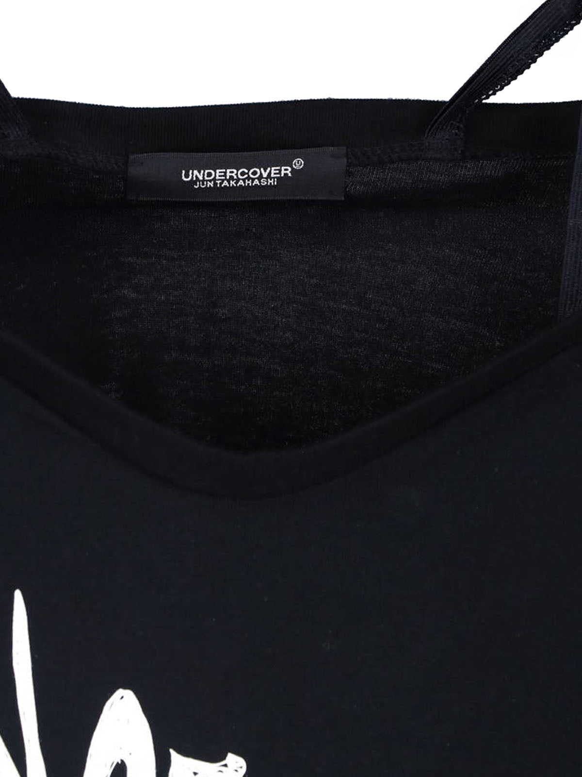 Black Loose-Fitting Hand-Painted Graphic T-Shirt
