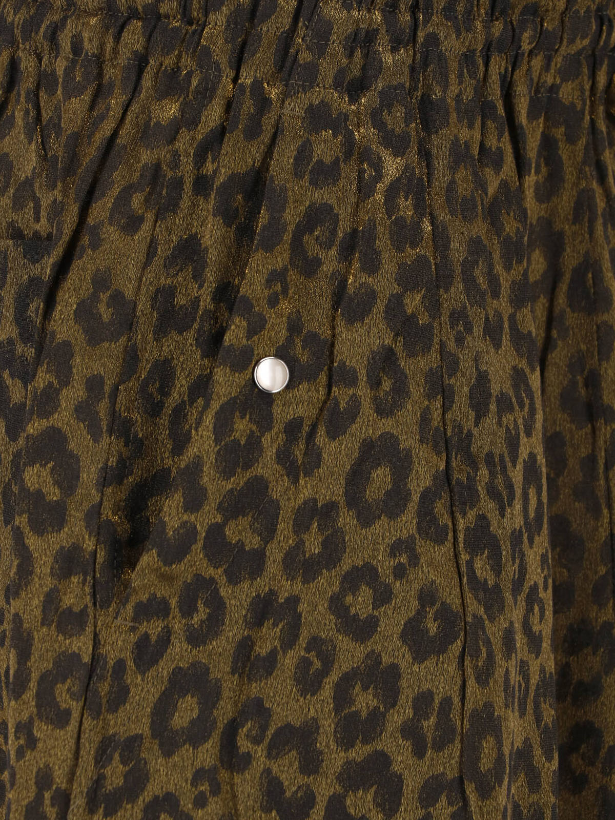 Brown Animal Print Drawstring Cotton Shorts