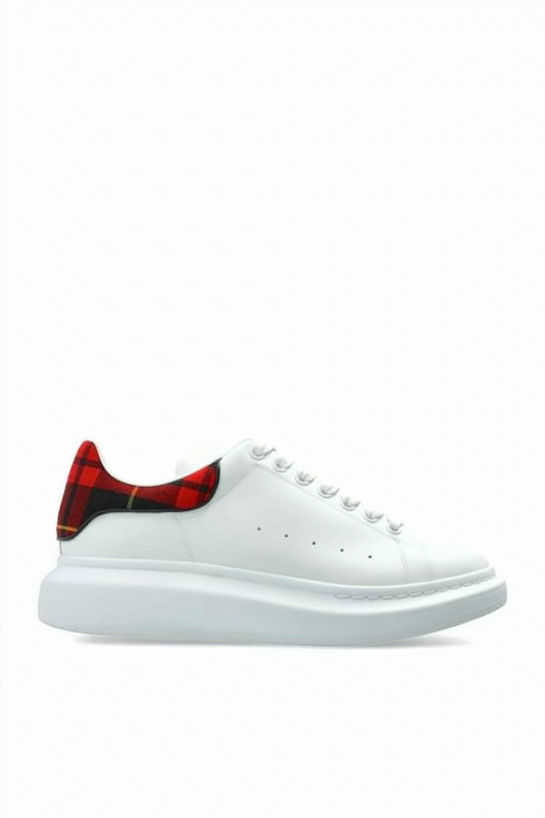 White Calf Leather Thick Rubber Sole Sneakers