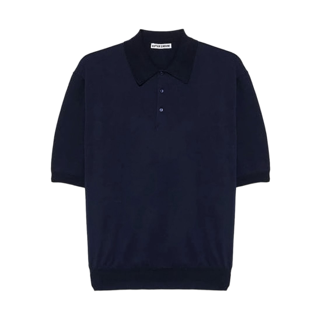 Short-Sleeved Polo Sweater with Button Placket