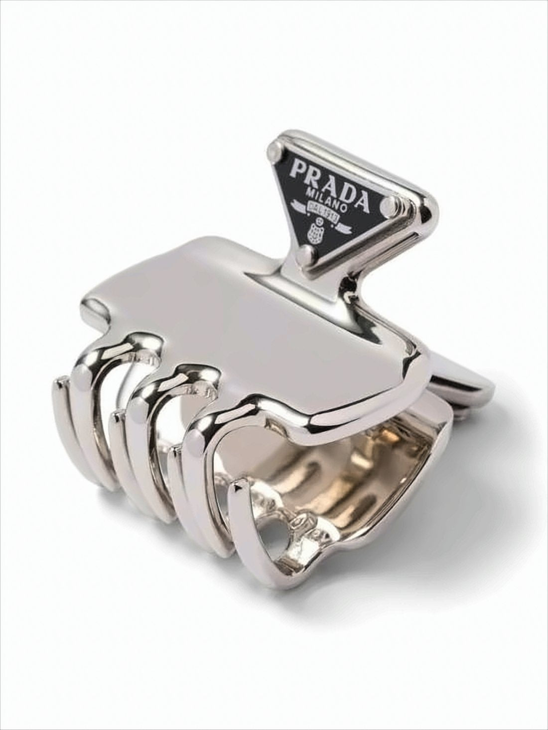 Metal Hair Claw Clip with Triangular Logo Plaque