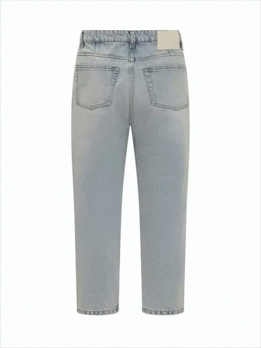 Light Wash Denim Pants with Classic Five-Pocket Design