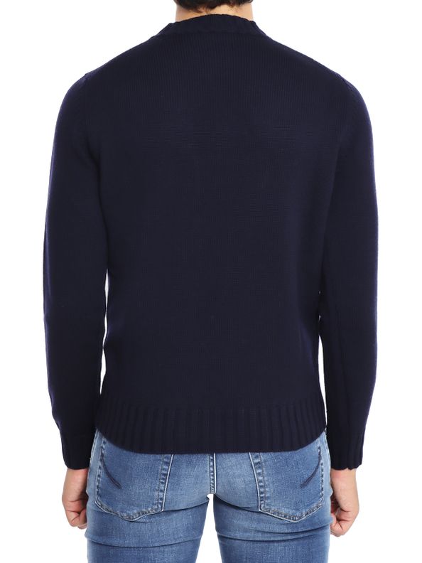 High Crew Neck Extra-Fine Merino Wool Sweater
