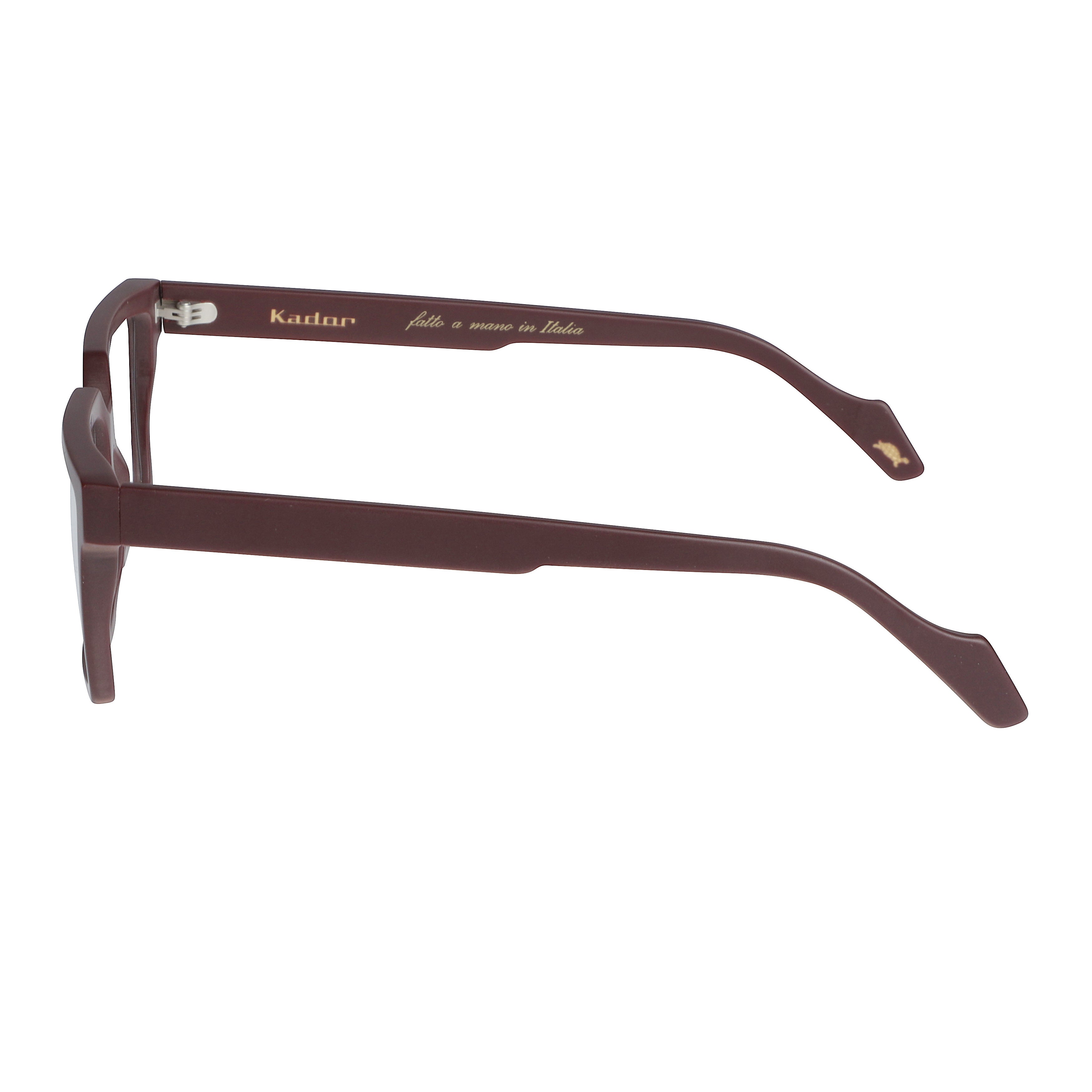 Pierre Rectangular Burgundy Frame Sunglasses with Gold Accents