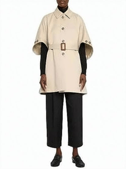 Structured Cotton Jacket with Cape Design