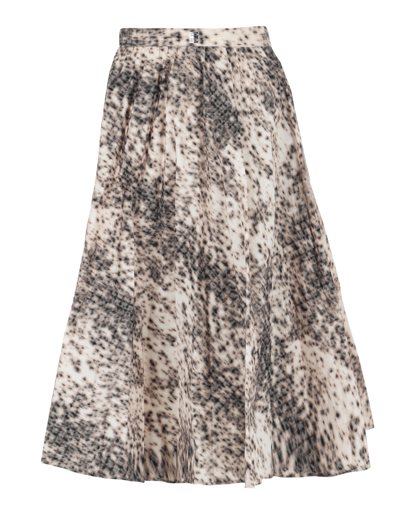 Printed Pleated Midi Skirt