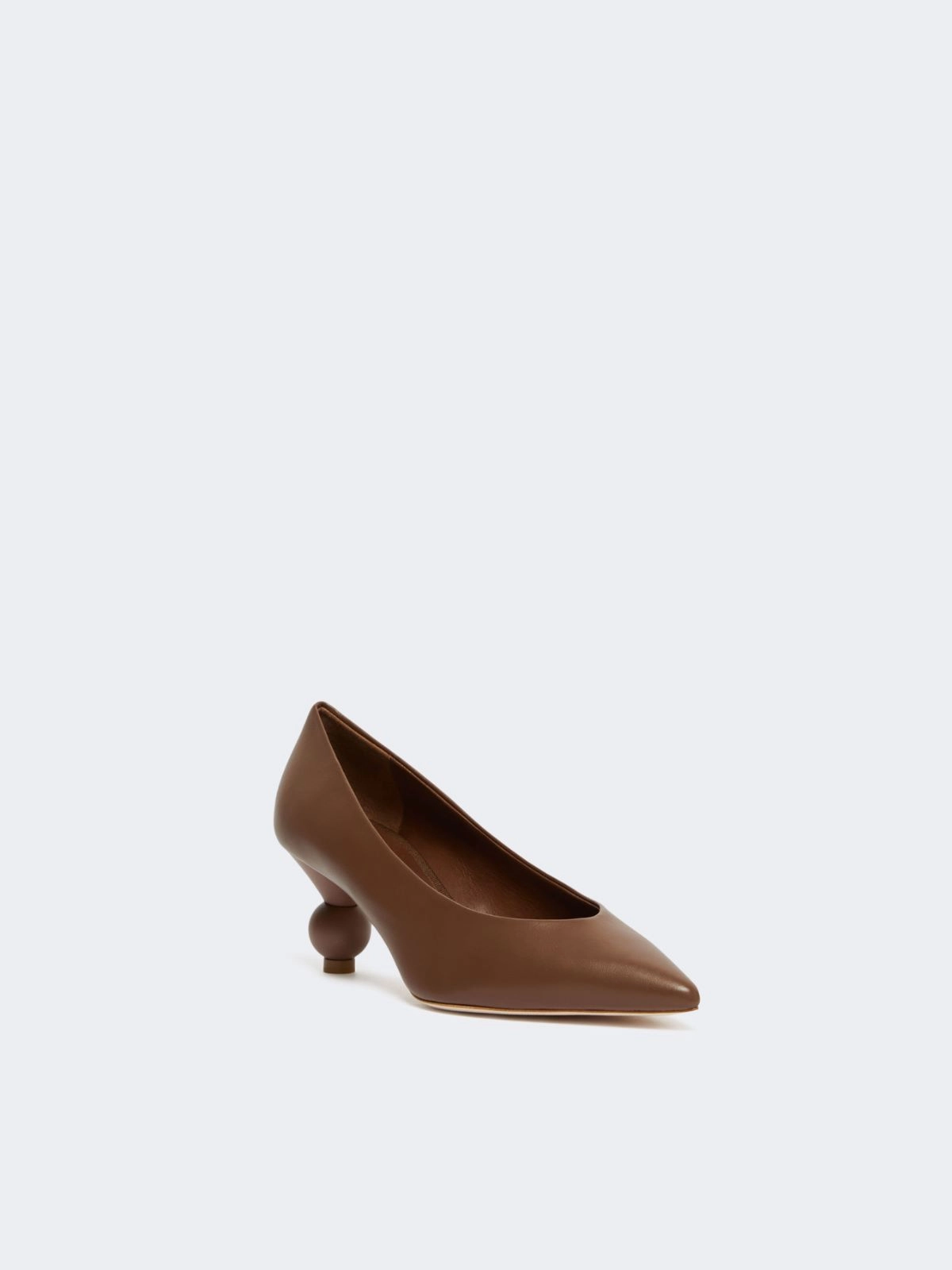 Sculptural Low-Heel Pumps In Soft Sheepskin Leather