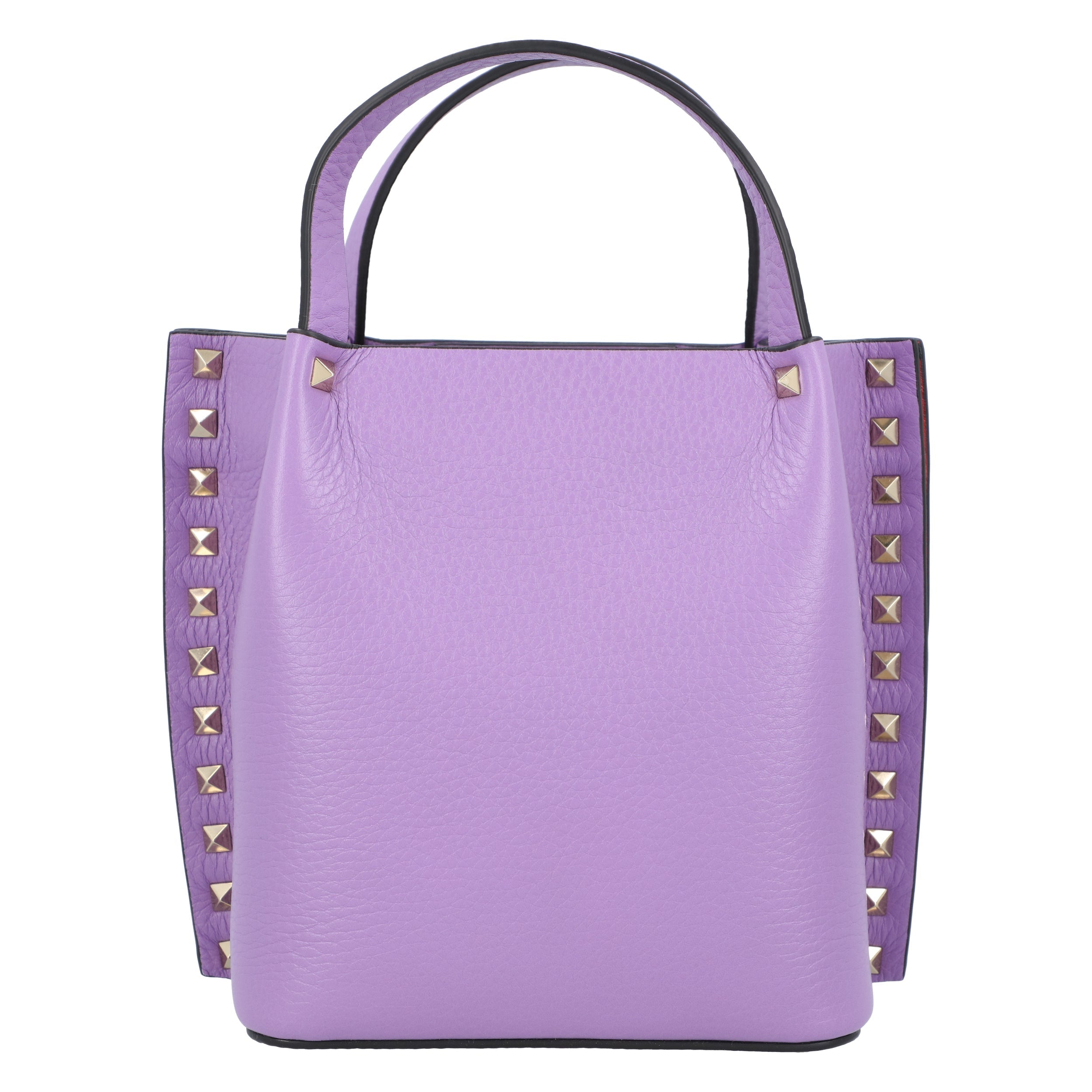 Rockstud-Embellished Tote Bag Purple