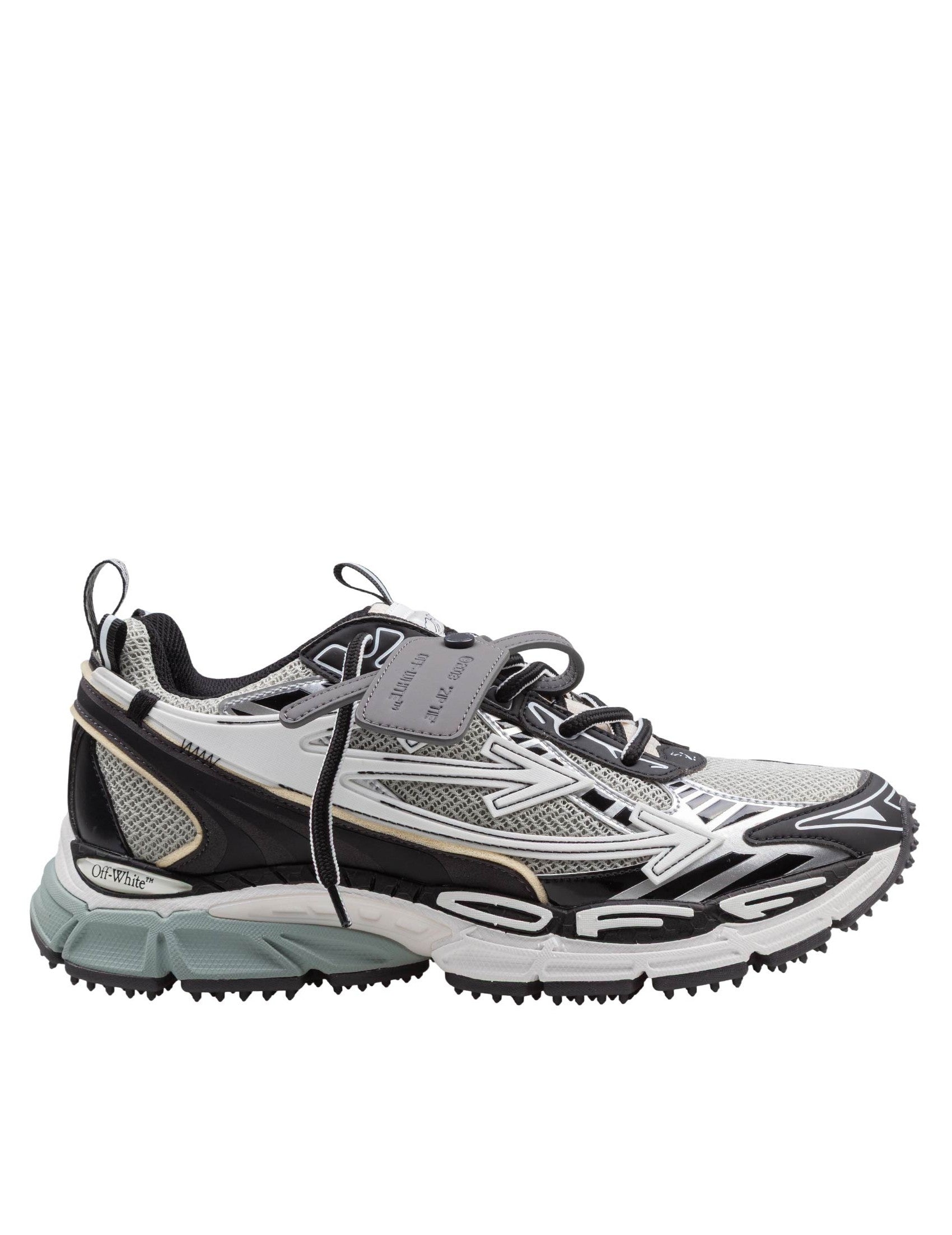 Mesh And Leather Sneakers With Iconic Arrow Motifs And Strap