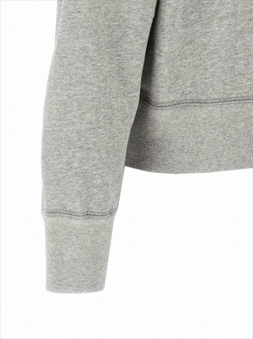 Cropped Long-Sleeve Sweatshirt with Ribbed Cuffs