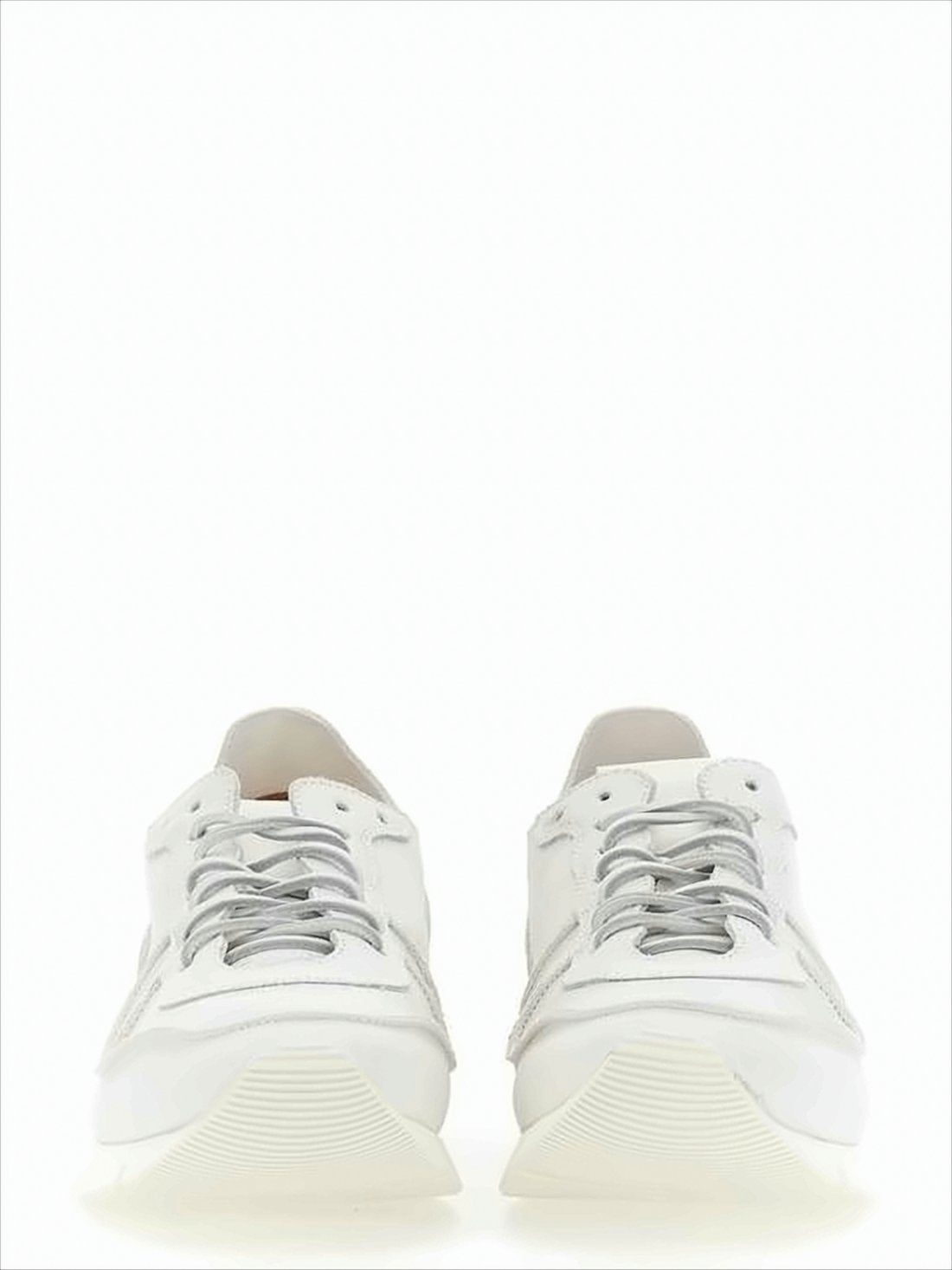 Low-Profile White Leather Sneakers with Vibram Sole