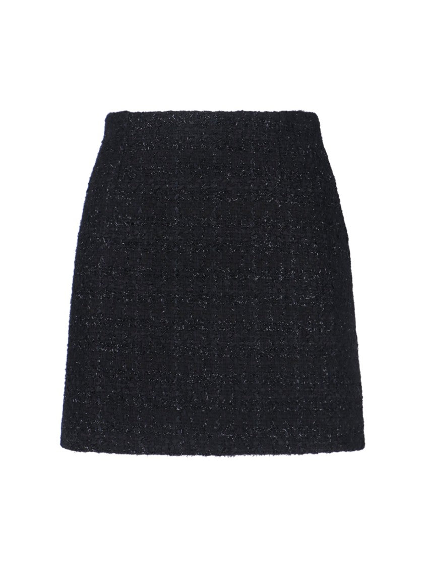 Classic Black Tailored Skirt With Subtle Sheen