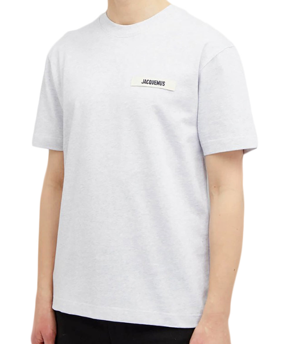 White Crew Neck T-Shirt with Subtle Logo