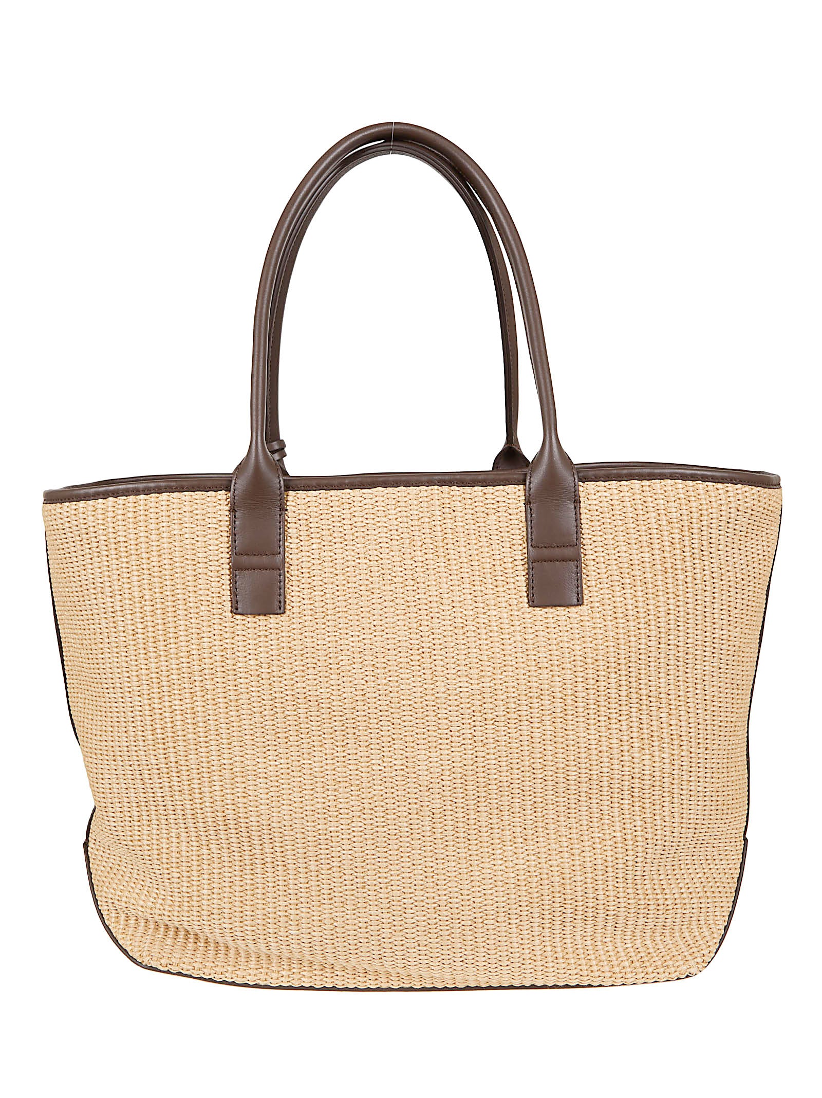 Spacious Shopper Bag with Calfskin Accents
