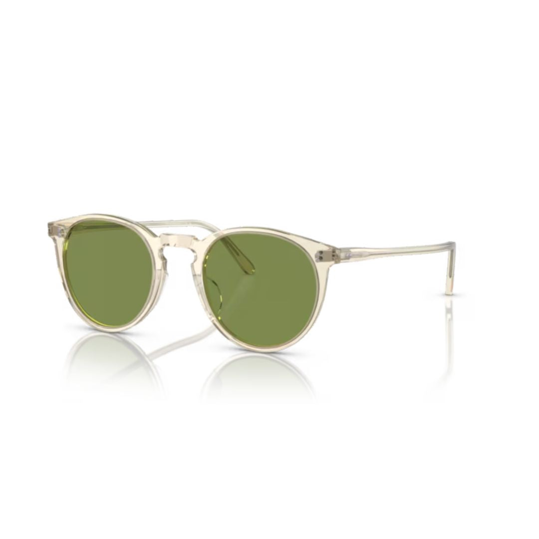 0ov5183s Translucent Acetate Sunglasses with Round Green Lenses