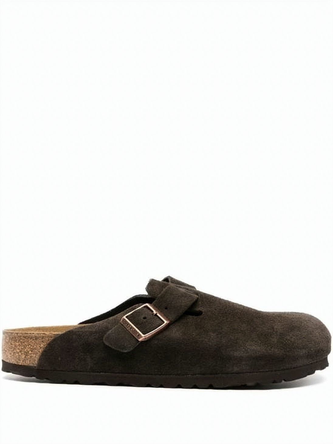 Suede Mule Slippers With Adjustable Strap
