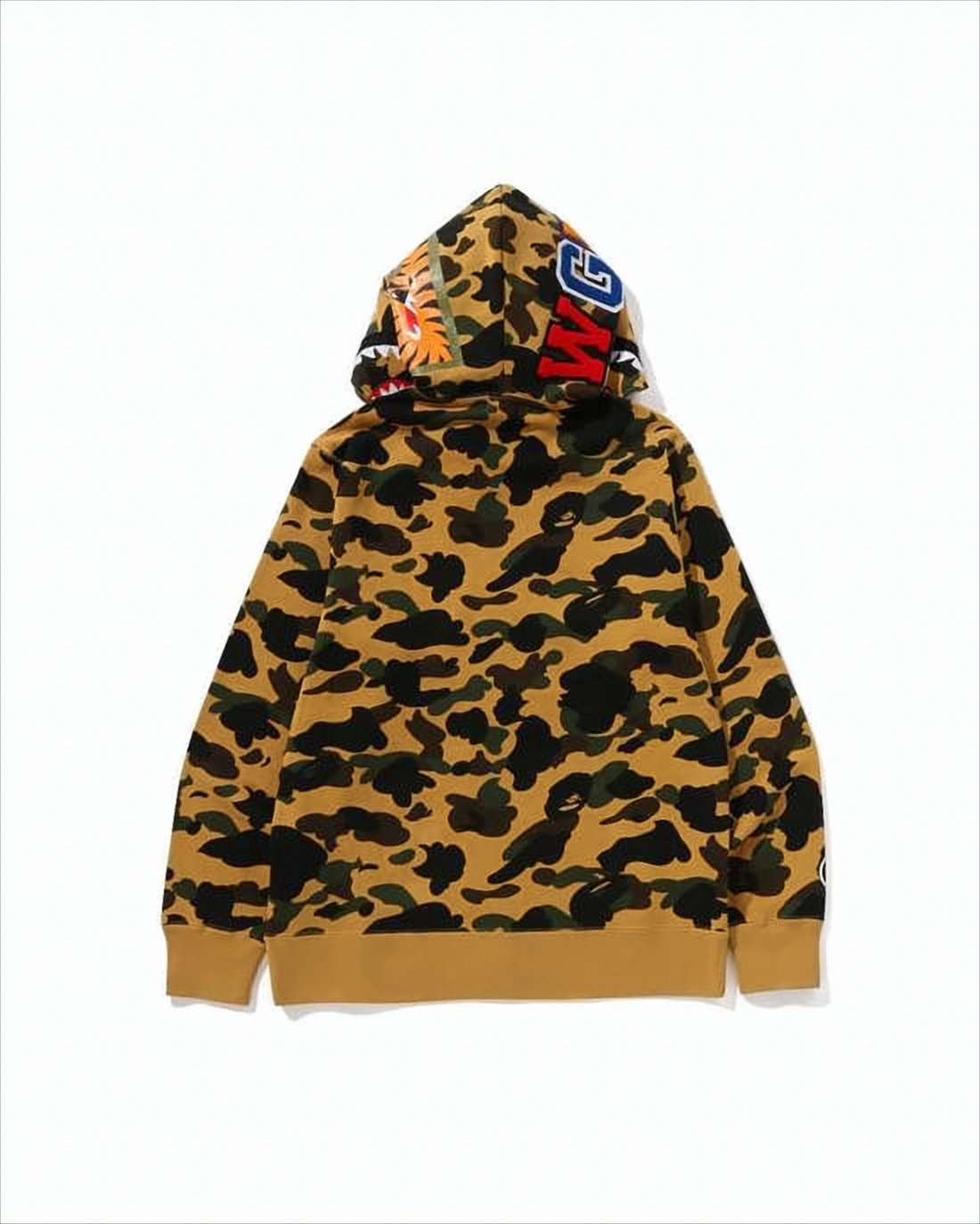 Camouflage Print BAPE Jacket with Shark Graphic