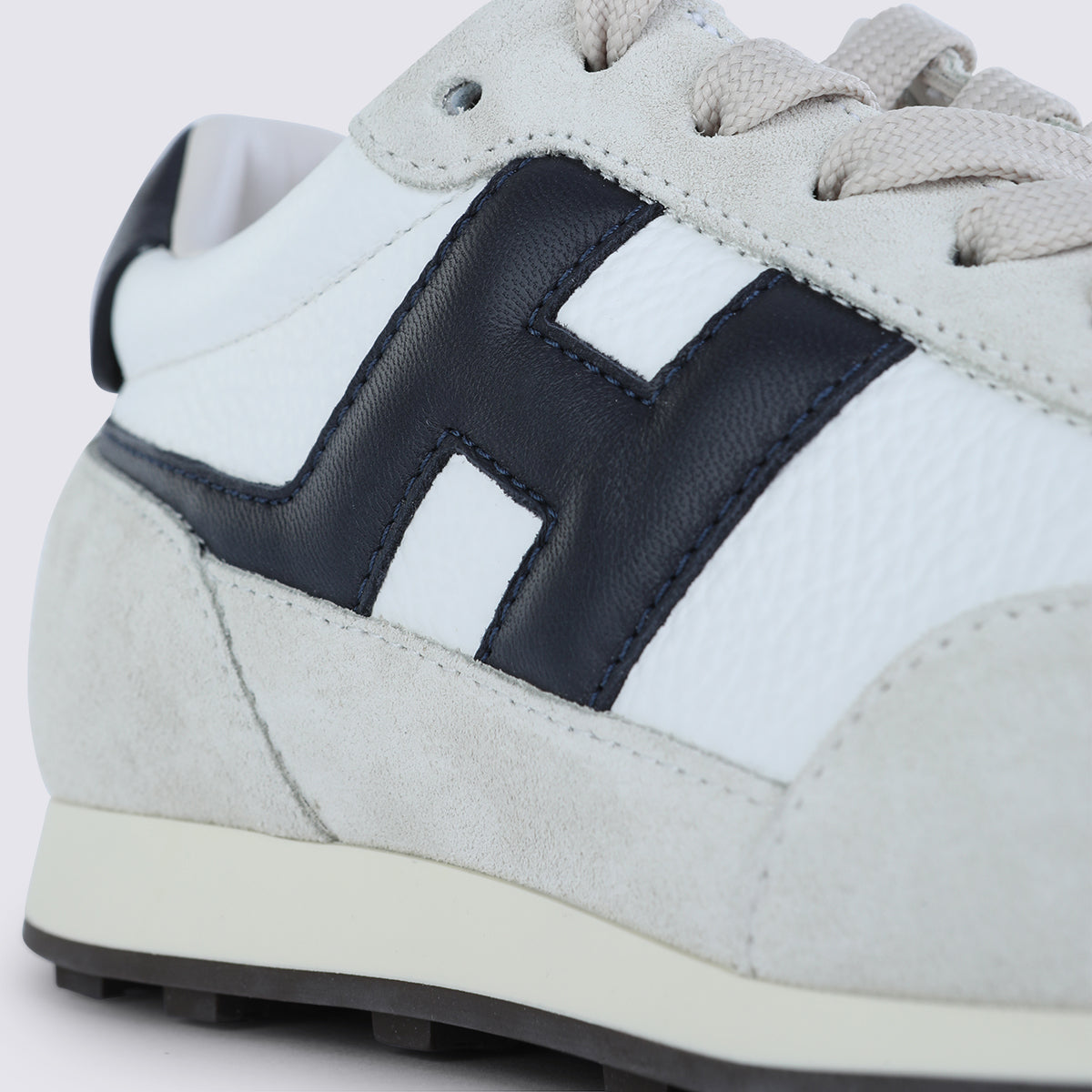 White And Black Leather Sneakers
