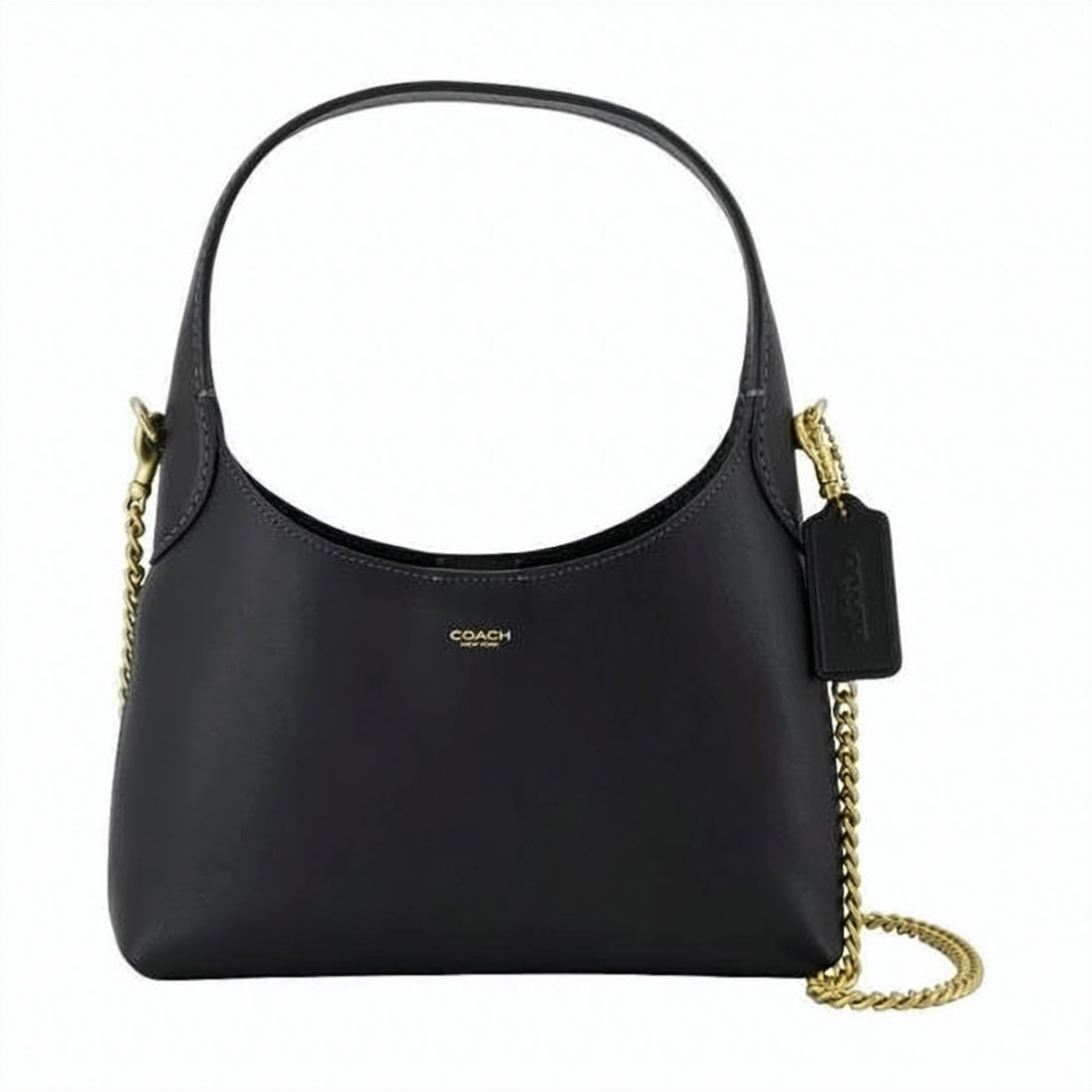 Smooth Leather Shoulder Bag with Minimalist Silhouette
