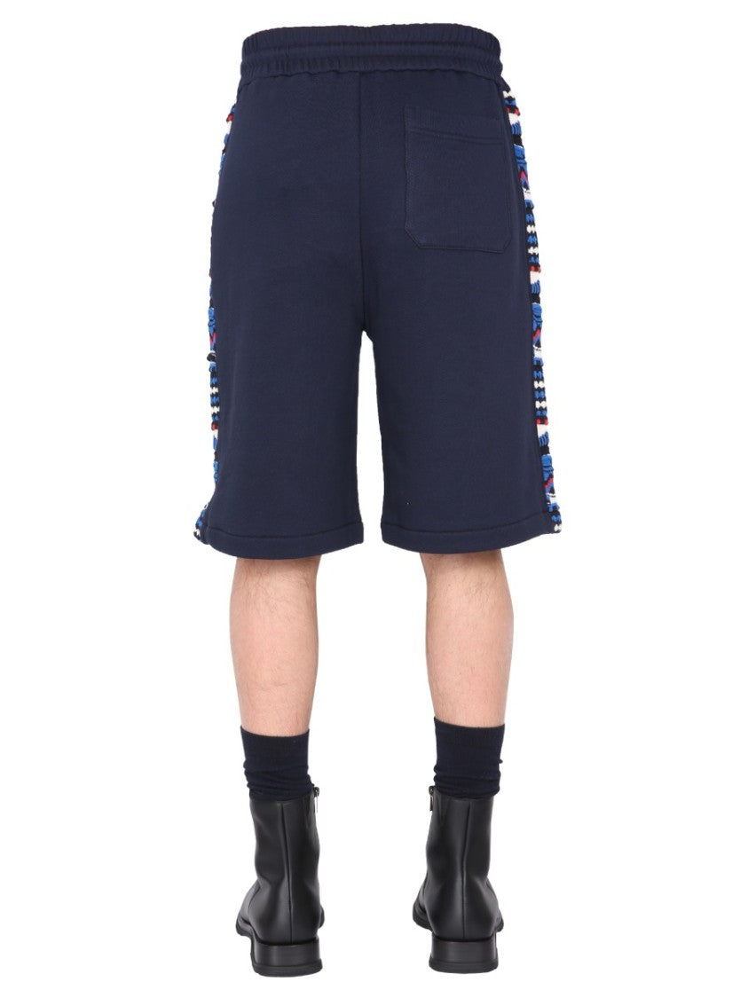 Embroidered Logo And Jacquard Insert Bermuda
