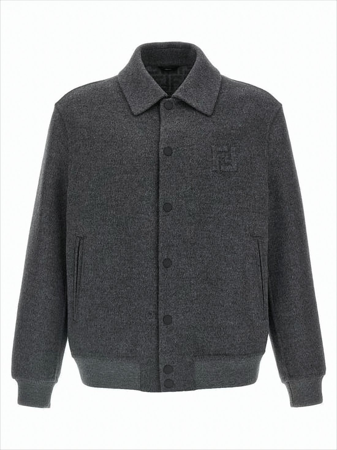 Dark Grey Fleece Wool Jacket