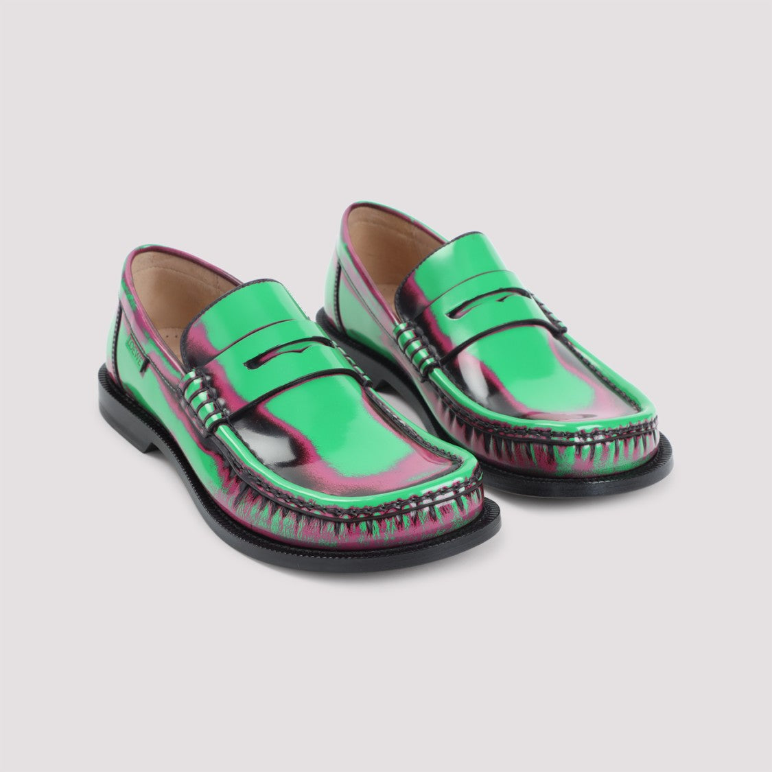 Multicolour Calf Leather Loafers With Decorative Strap
