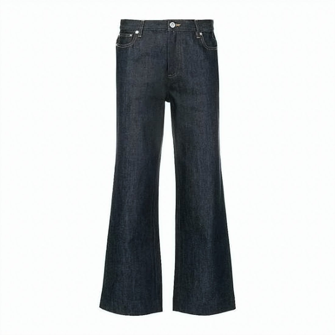 High-Waisted Wide-Leg Denim Pants with Classic Five-Pocket Styling