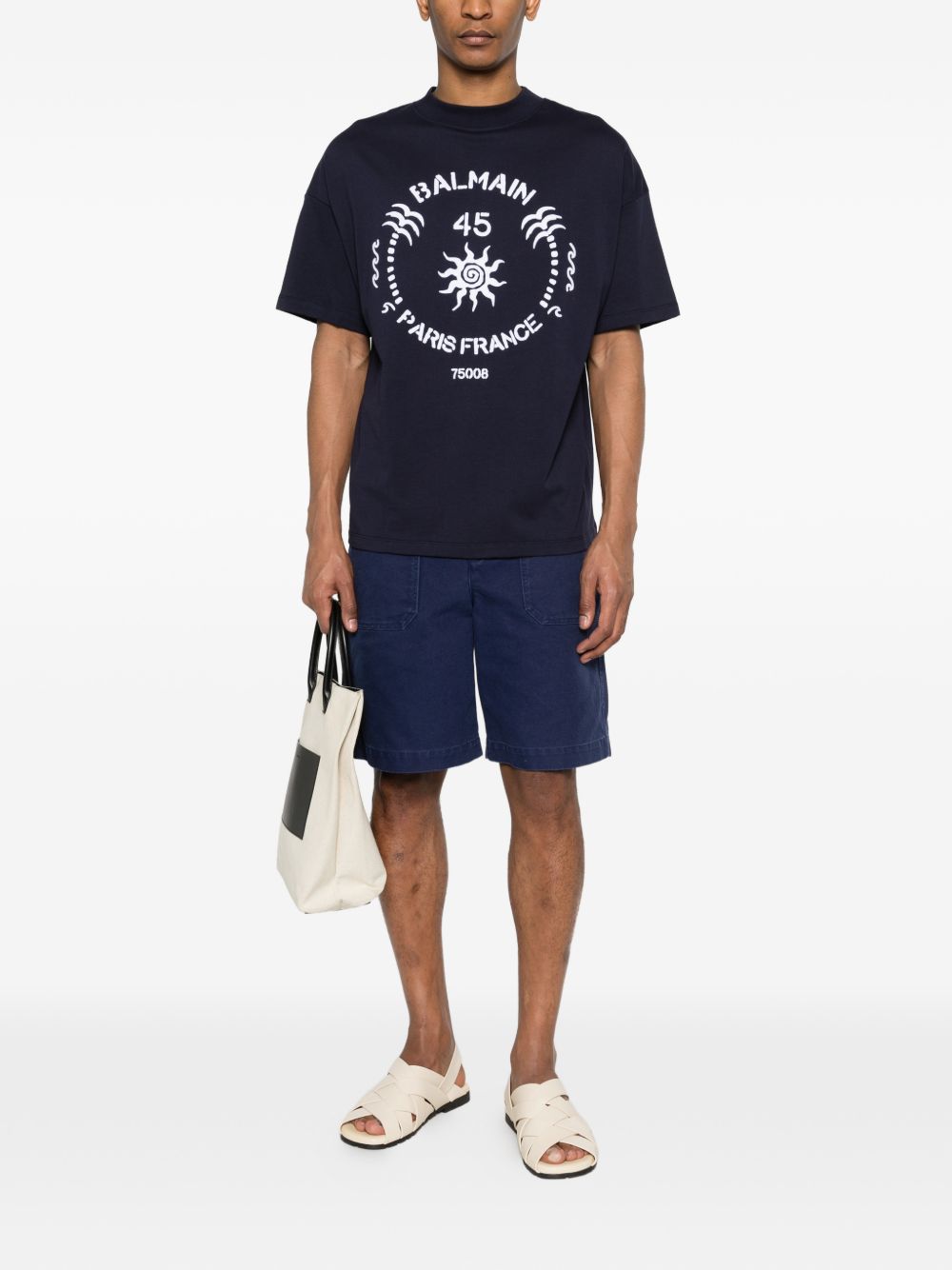 Boxy-Fit Deep Navy Graphic T-Shirt