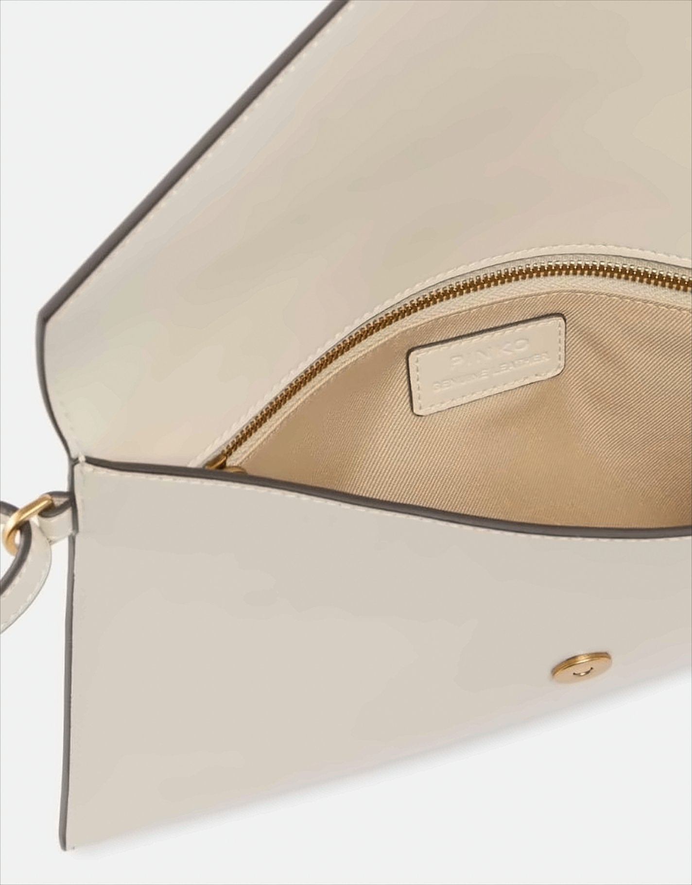 Envelope Design White Leather Clutch