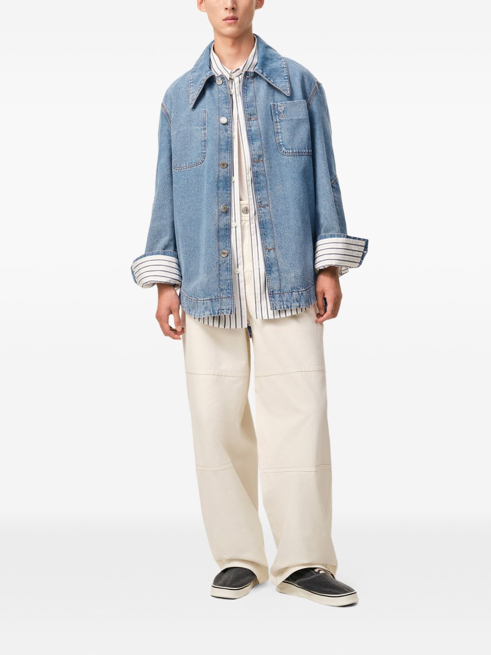 Indigo Blue Denim Shirt with Chest Pocket