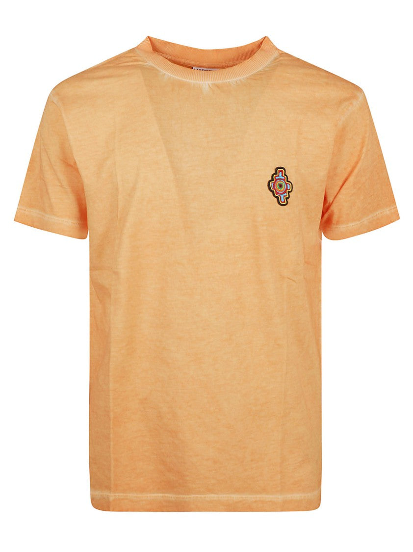 Cotton Crew Neck T-Shirt With Embroidered Emblem