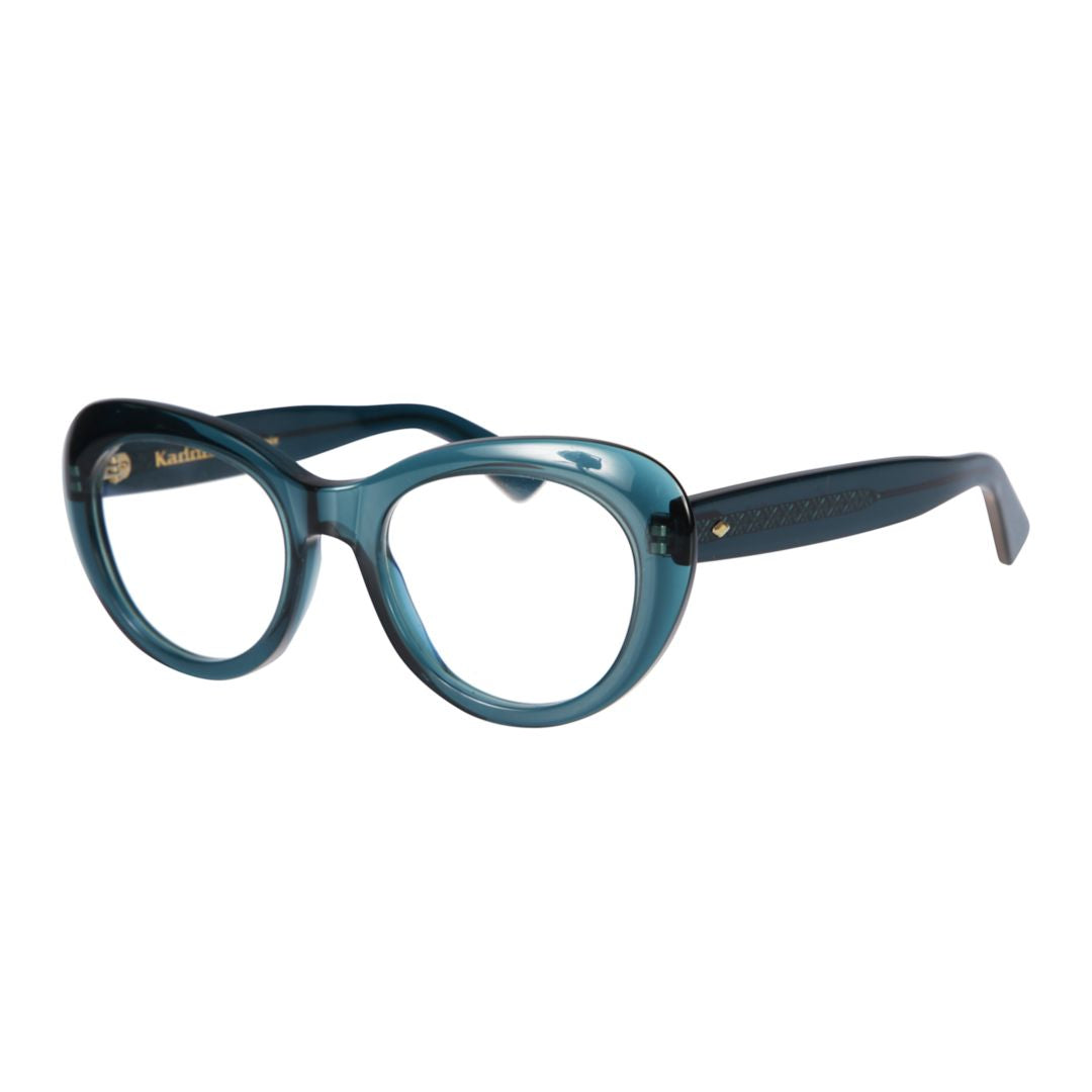 Capri New-V Rounded Cat-Eye Sunglasses with Textured Temples