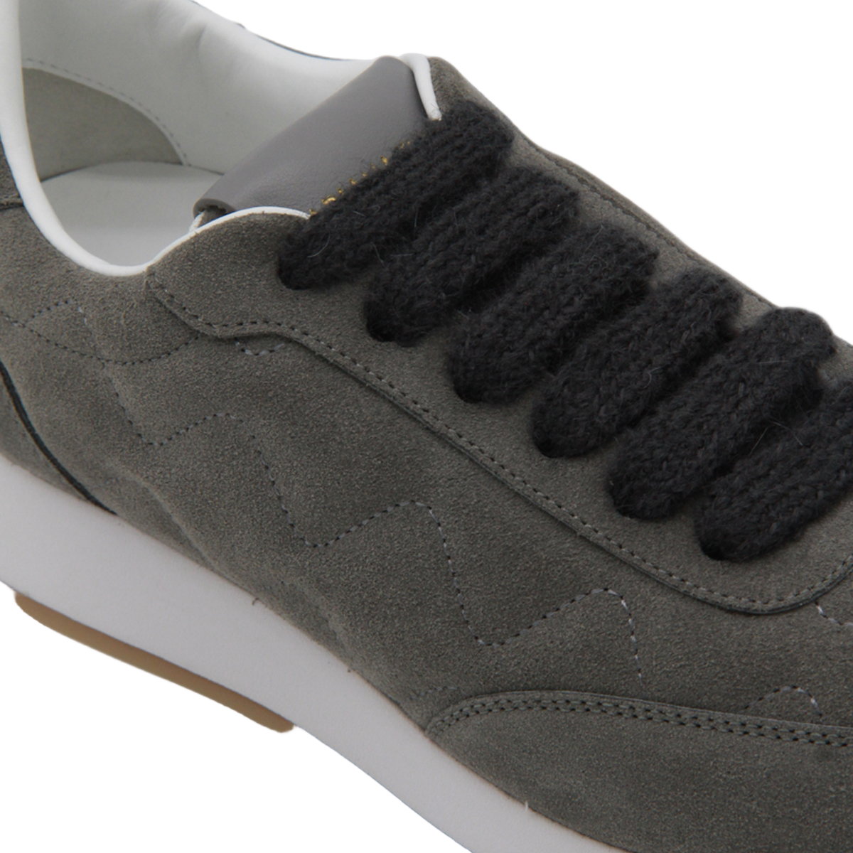 Soft Suede Sneakers with Zigzag Stitch Design