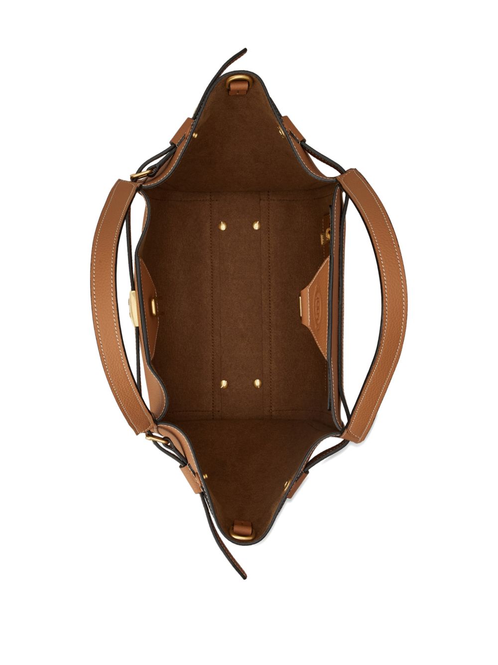 Trapezoidal Brown Handbag
