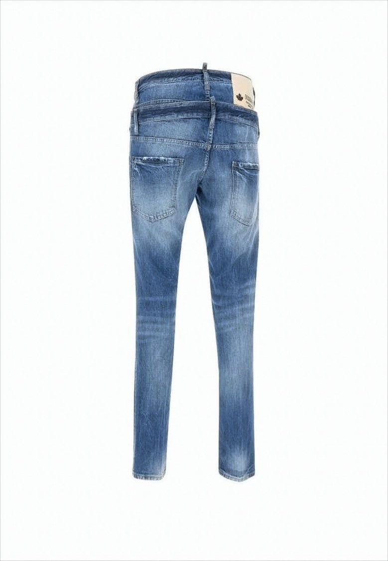 Slim-Fit Distressed Denim Jeans