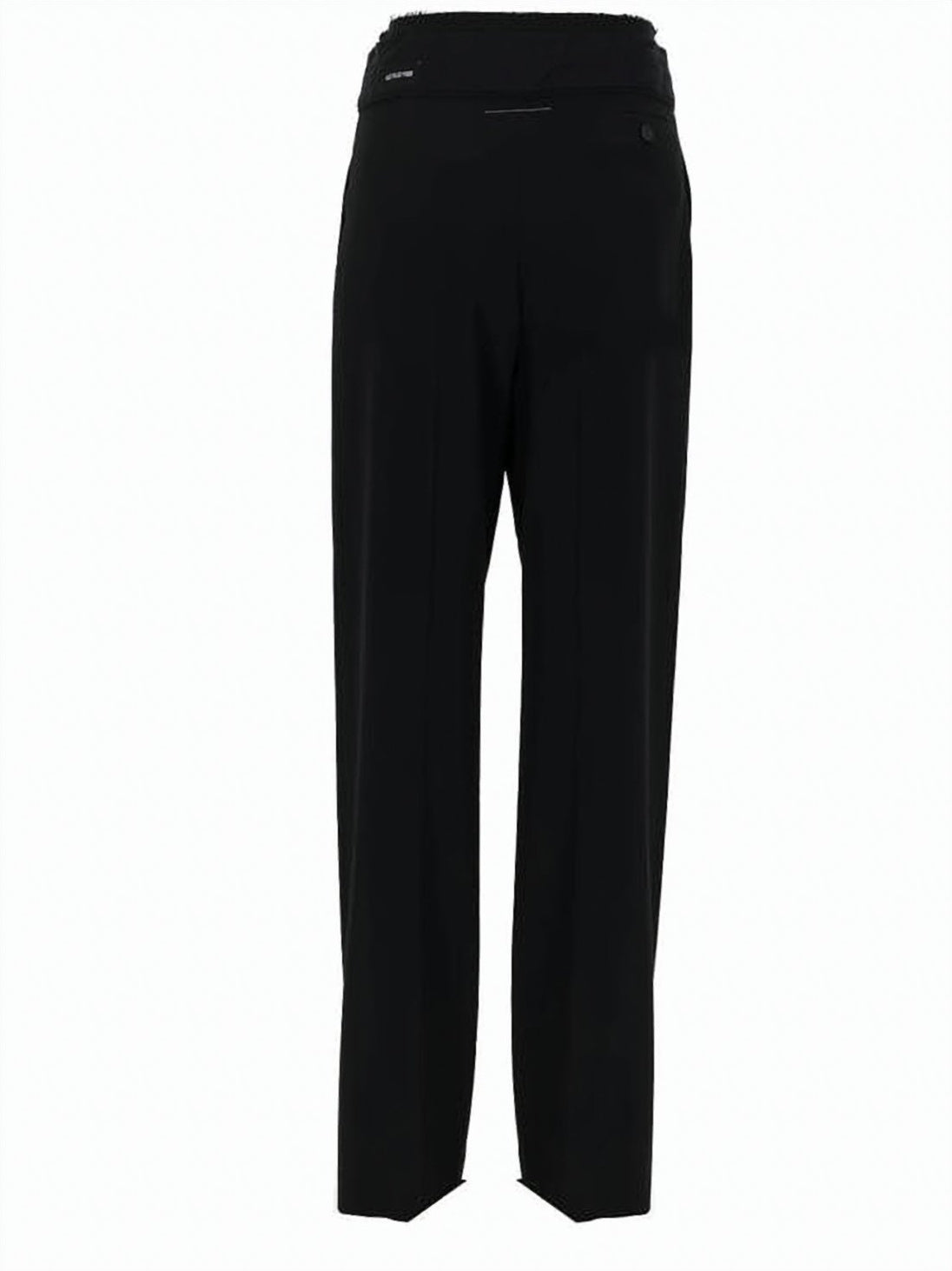 Straight-Leg Tailored Pants with Asymmetrical Waistband